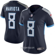 Womens Tennessee Titans #8 Marcus Mariota Authentic Navy Blue Home Vapor Jersey Bestplayer